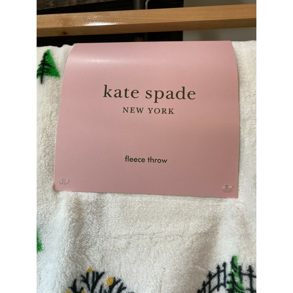 (Sold) Kate Spade Christmas Tree Plush Fleece Bla - Picture 3 of 6